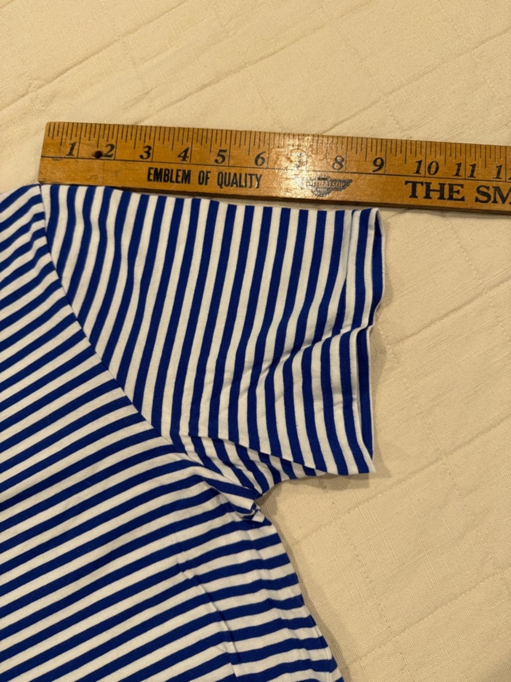 Polo by Ralph Lauren Blue & White Striped V-Neck Tee with Red Pony - Picture 5 of 10